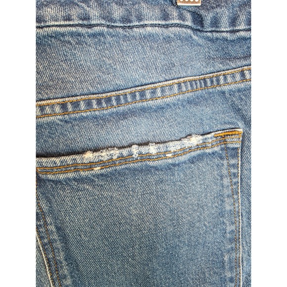 Good American Womens High Rise Straight Leg Blue Jeans Raw Hem Size 18 GCB235T - Picture 9 of 14